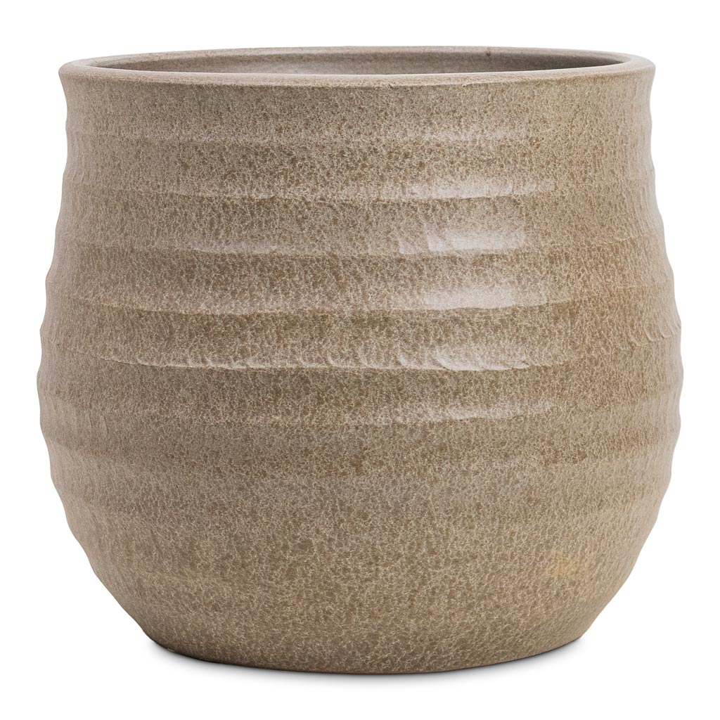 Devon Plant Pot - Beige Honeycomb