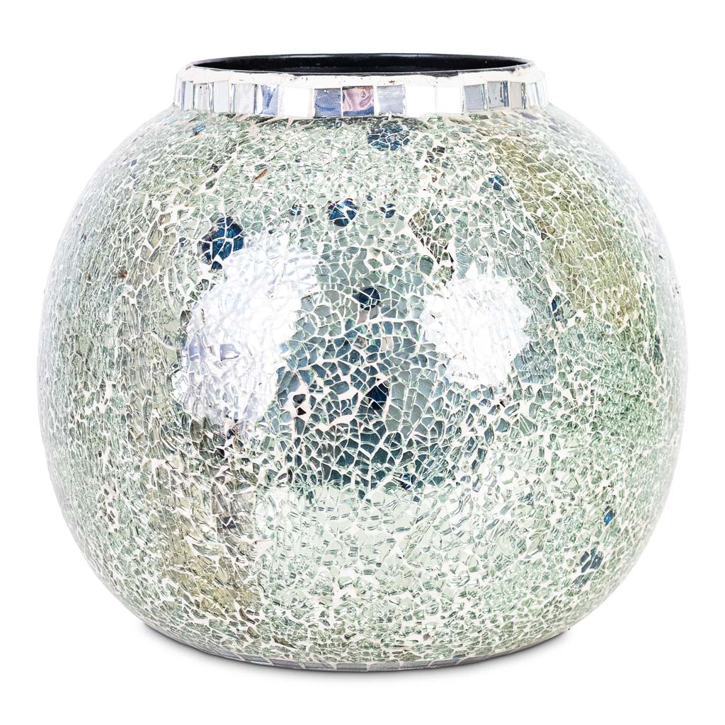 Mosaic Metal Plant Pot - Mirror