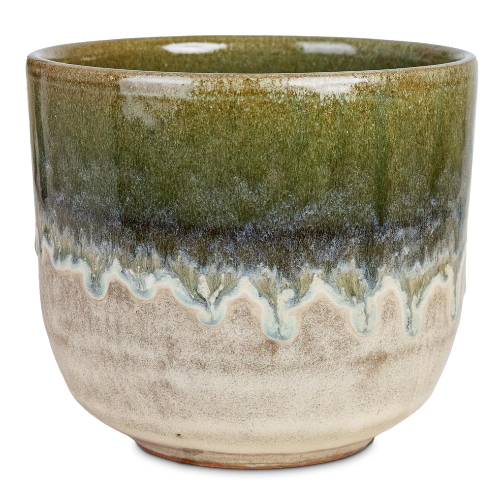 Rowe Glaze Plant Pot - Olive Wash