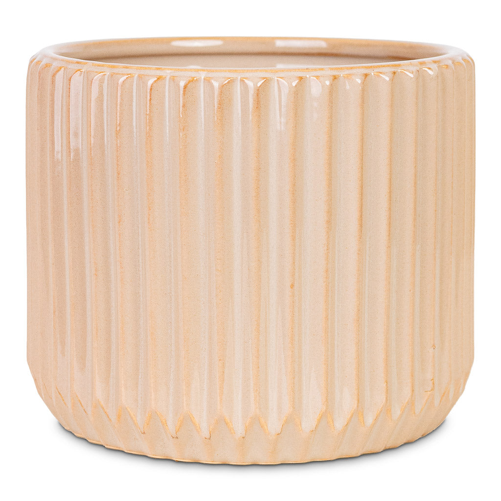Willow Ribbed Plant Pot - Sepia