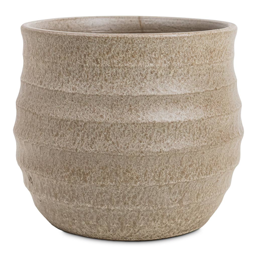 Devon Plant Pot - Beige Honeycomb
