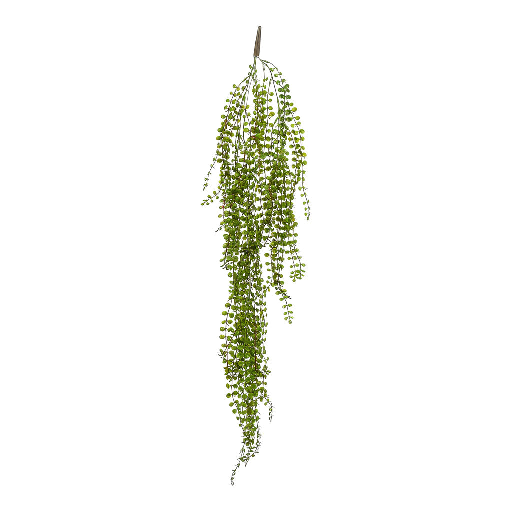 Grape Leaf Hanging Bush - Green White -  Artificial