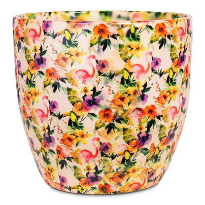 Monza Plant Pot - Floral Flamingo