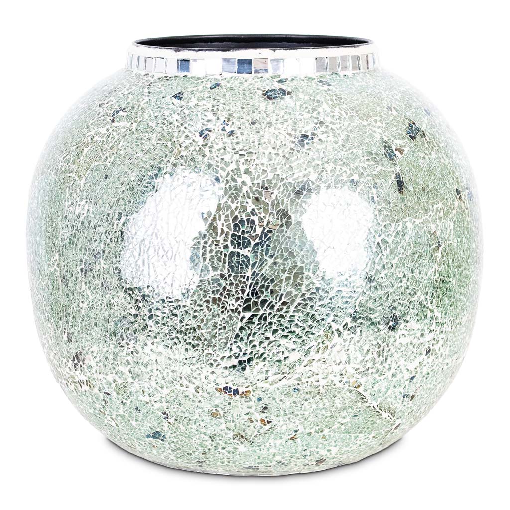 Mosaic Metal Plant Pot - Mirror