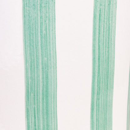 Paros Painted Plant Pot - Green Stripe