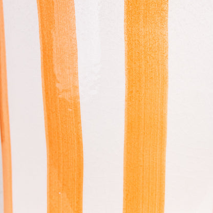 Paros Painted Plant Pot - Orange Stripe
