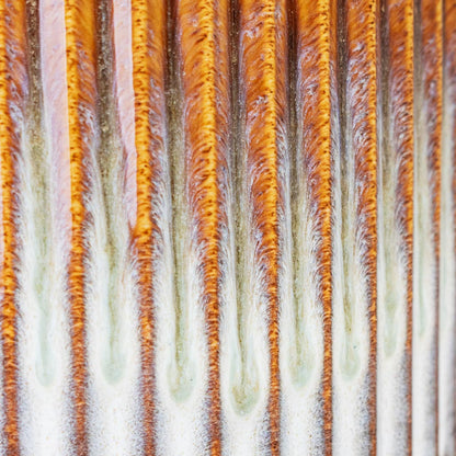 Willow Ribbed Plant Pot - Chocolate